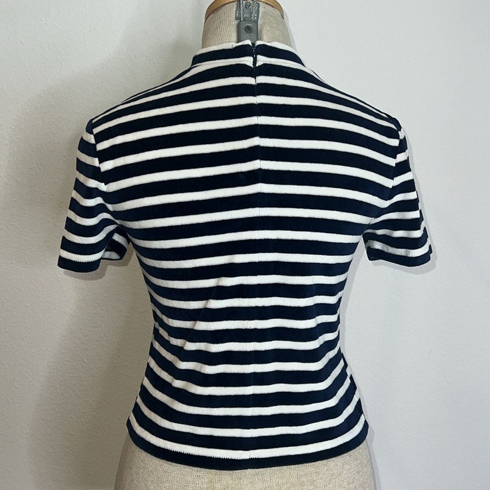 T By Alexander Wang Velour Mock Turtleneck Crop T… - image 2